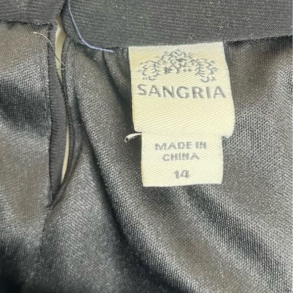 Sangria Black Halter Dress Fabric Flower Keyhole Neckline Empire Waist Women 14 - Picture 8 of 14